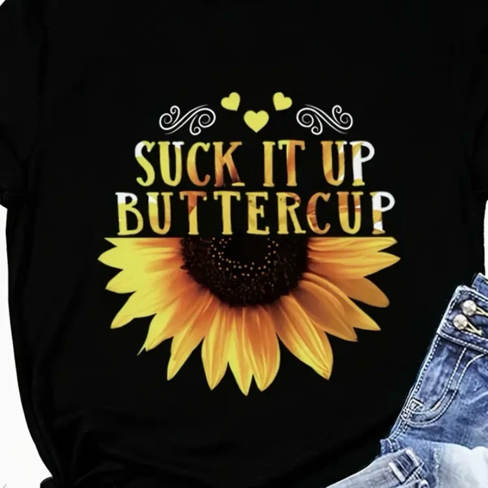 NWOT Black Sunflower Graphic Tee